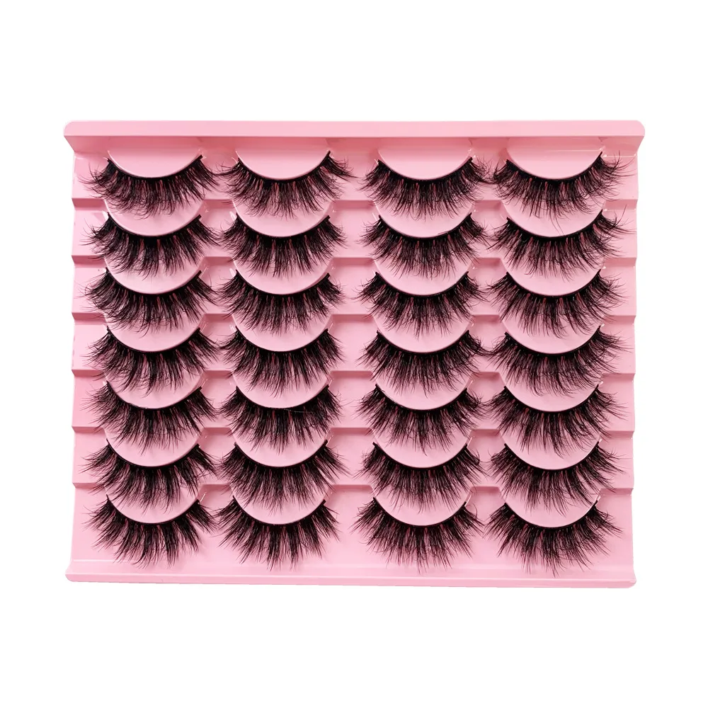 14 Pairs Natural Look Volumizing & Curling Strip Lashes – Fluffy Lengthening False Eyelashes Multipack, Mixed Styles Assorted Fake Eye Lashes, Made in Pingdu